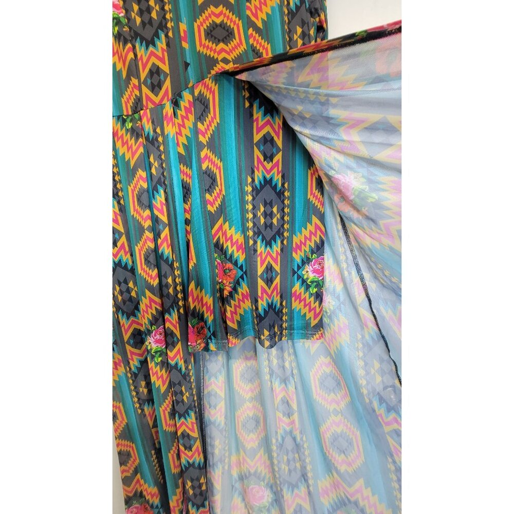 Crazy Train Jolie Romper Shorts Aztec Long Sleeve One Piece Womens Med - Picture 5 of 9